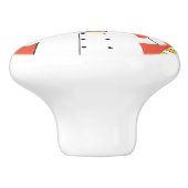 Ginger Kat Chef op Red Ceramic Knob Keramische Knop (Zijkant)