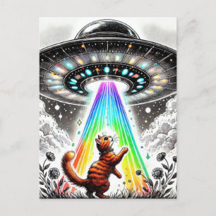 Ginger Kat en UFO Briefkaart