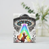 Ginger Kat en UFO Briefkaart (Staand voorkant)