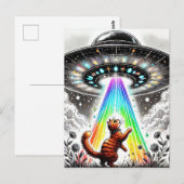 Ginger Kat en UFO Briefkaart (Voorkant / Achterkant)