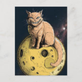 Ginger Kat Glimlacht op de Maan Briefkaart (Voorkant)