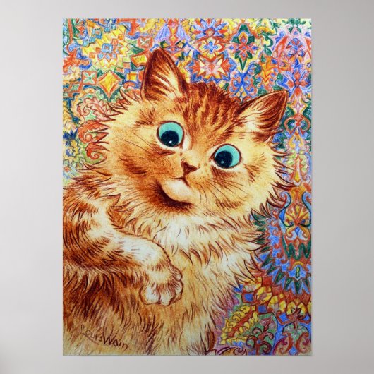 Ginger Kat, Louis Wain Poster (Voorkant)