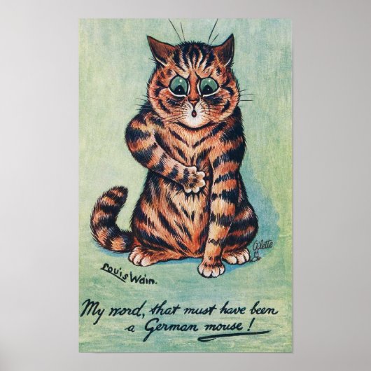 Ginger Kat, Louis Wain Poster (Voorkant)