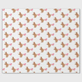 Ginger kat met roze ballon cadeaupapier (Vlak)