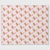 Ginger kat met roze ballon cadeaupapier (Vlak)