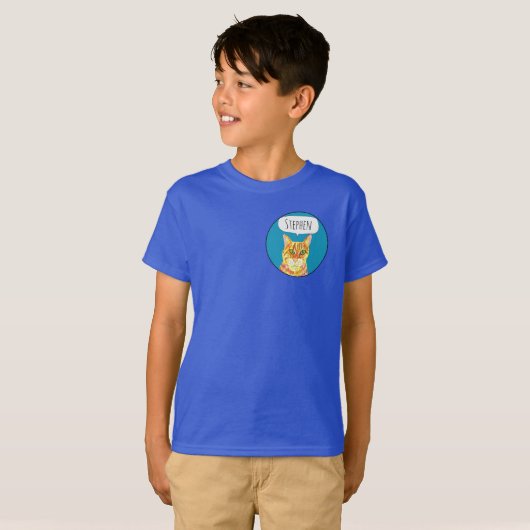 Ginger kat naam tee shirt kinder (Voorkant volledig)