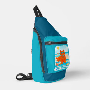 Ginger Kat op het Strand Ik Heb de Zee Nodig Sling Bag