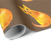 Ginger kat schattige illustratie waterverf cadeaupapier (Rol Hoek)