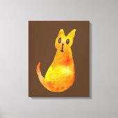 Ginger kat schattige illustratie waterverf canvas afdruk (Voorkant)