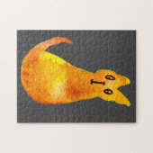 Ginger kat schattige illustratie waterverf legpuzzel (Horizontaal)