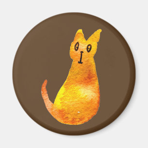 Ginger kat schattige illustratie waterverf magneet