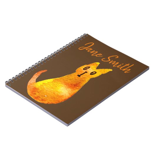 Ginger kat schattige illustratie waterverf notitieboek (Linkerzijde)