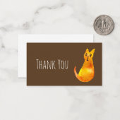 Ginger kat schattige illustratie waterverf notitiekaartje (Voorkant / Achterkant in situ)