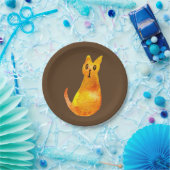 Ginger kat schattige illustratie waterverf papieren bordje (Feest)