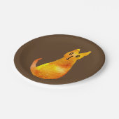 Ginger kat schattige illustratie waterverf papieren bordje (Gekanteld)