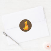 Ginger kat schattige illustratie waterverf ronde sticker (Envelop)