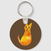 Ginger kat schattige illustratie waterverf sleutelhanger (Voorkant)