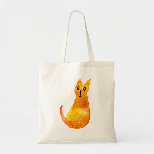 Ginger kat schattige illustratie waterverf tote bag (Voorkant)