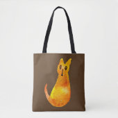 Ginger kat schattige illustratie waterverf tote bag (Voorkant)