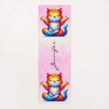 Ginger Kat Tabby Kat Roze Yoga Mat