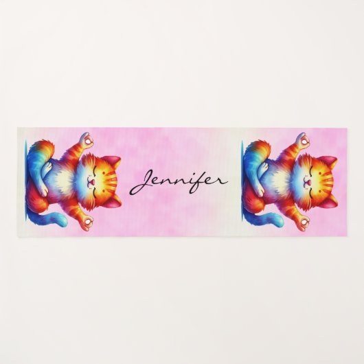 Ginger Kat Tabby Kat Roze Yoga Mat (Voorkant (horizontaal))