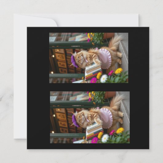 Ginger Kat verkoopt kunstboeken Bedankkaart (Voorkant)