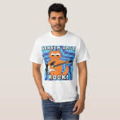 Ginger Katten Roken! Gitaar Kat T Shirt (Voorkant volledig)
