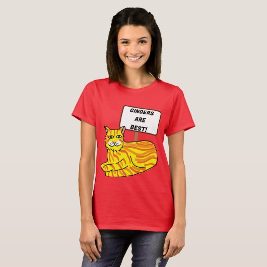 Ginger-kattenroodharinggingers auburn sinaasappel t-shirt (Voorkant volledig)