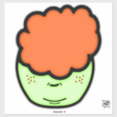 Ginger-kind (grappige cartoon zoals schets) v1 sticker (Vel)