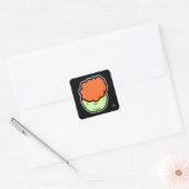 Ginger-kind (grappige cartoon zoals schets) v2 vierkante sticker (Envelop)
