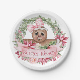 Ginger Kisses Vrolijk Kerstfeest Papieren Bordje