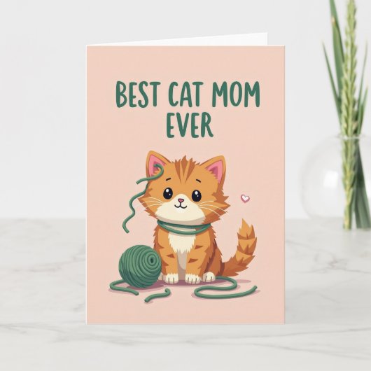 Ginger Kitten Beste Kattenmoeder Ooit Kaart (Voorkant)