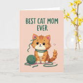 Ginger Kitten Beste Kattenmoeder Ooit Kaart (Gele Bloem)