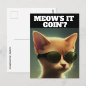 GINGER KITTEN CAT ART SUNGLASSEN HALLO Briefkaarte Briefkaart (Voorkant / Achterkant)
