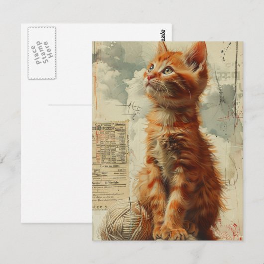  Ginger Kitten  Collage Briefkaart (Voorkant / Achterkant)