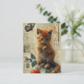 Ginger Kitten Collage Briefkaart (Staand voorkant)
