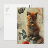 Ginger Kitten Collage Briefkaart (Voorkant / Achterkant)