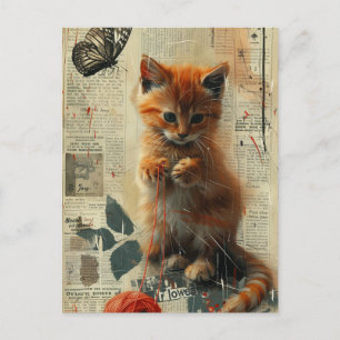   Ginger Kitten Collage Briefkaart