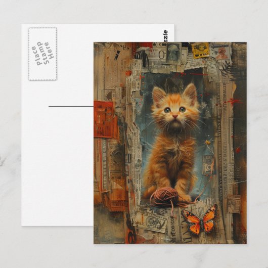  Ginger Kitten Collage Briefkaart (Voorkant / Achterkant)