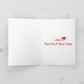 Ginger kitten die je een vrolijke kerstkaart wense kaart (Binnen)