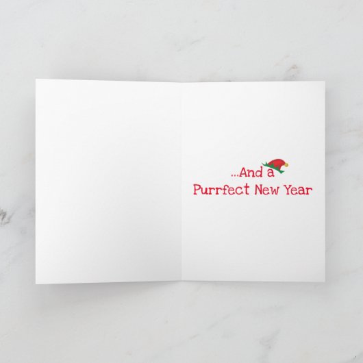 Ginger kitten die je een vrolijke kerstkaart wense kaart (Binnen)