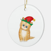 Ginger kitten gepersonaliseerde kerstboomversierin keramisch ornament (Links)