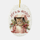 Ginger Kitten Geschenkdoos Vreugde aan de Wereld V Keramisch Ornament (Voorkant)