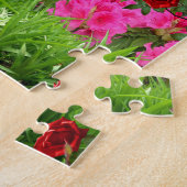 Ginger Kitten in een bloementuin Legpuzzel (Zijkant)