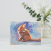 Ginger Kitten in pastellicht Briefkaart (Staand voorkant)