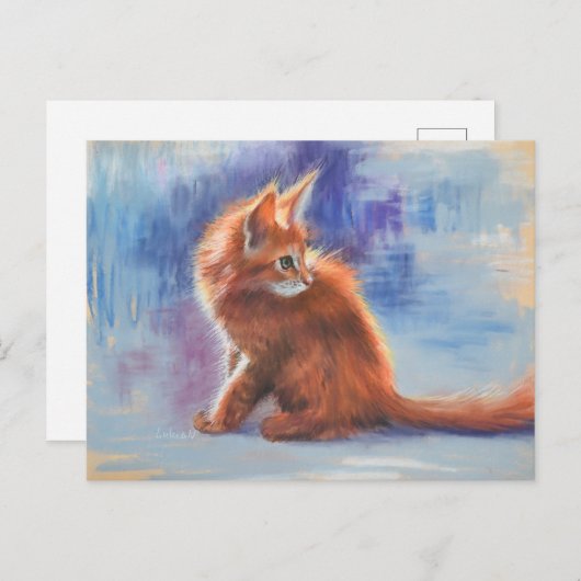 Ginger Kitten in pastellicht Briefkaart (Voorkant / Achterkant)