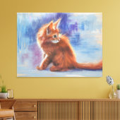 Ginger Kitten in pastellicht Canvas Afdruk (Insitu (Woonkamer))