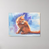 Ginger Kitten in pastellicht Canvas Afdruk (Voorkant)