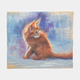 Ginger Kitten in pastellicht Fleece Deken