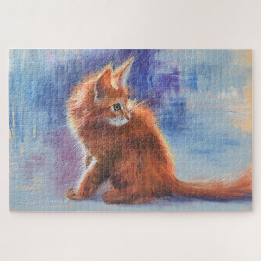 Ginger Kitten in pastellicht Legpuzzel (Horizontaal)
